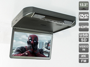 Автомобильный потолочный монитор 13,3 со встроенным DVD плеером AVIS Electronics AVS440T (серый)