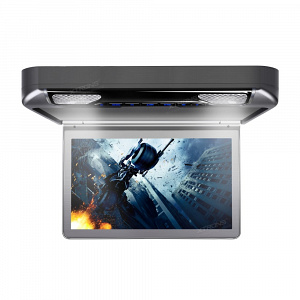 Автомобильный потолочный монитор 13.3 со встроенным Full HD медиаплеером ERGO ER13S-DVD (темно-серый)