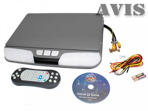 Автомобильный потолочный монитор 15,6 со встроенным DVD плеером AVIS AVS1520T (Cерый)