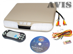 Автомобильный потолочный монитор 15,6 со встроенным DVD плеером AVIS AVS1520T (Бежевый)