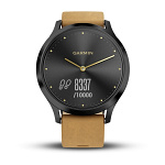Смарт-часы Garmin vivomove HR, Premium, Onyx Black with Tan Suede