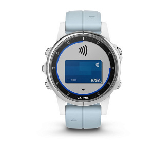 GPS-часы Garmin fenix 5S Plus Glass,Wht w/Sea FoamBnd