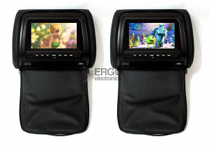Комплект автомобильных DVD подголовников ERGO ER700HD (черный)